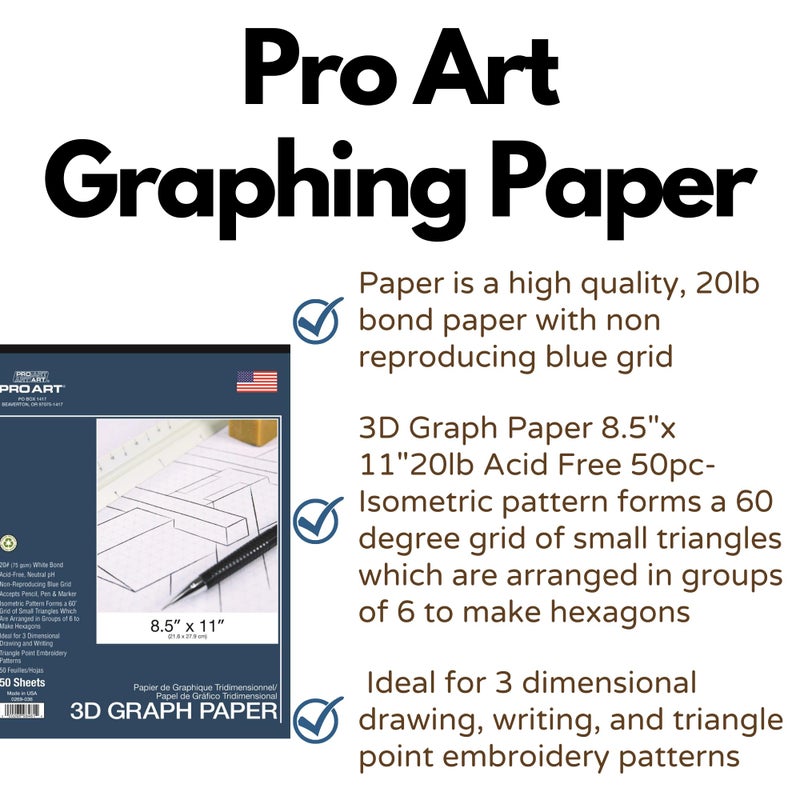 Pro Art Graph Paper  8-1/2-inch x 11-inch  50 Sheet Tape Bound Pad  White/Blue - Image 2